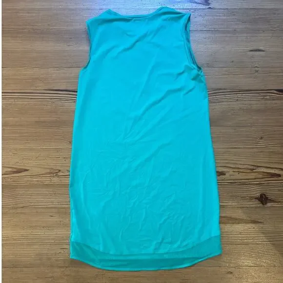 Athleta green sheer bottom hem tank athletic not lined dress SIZE MT‎ - Picture 5 of 5